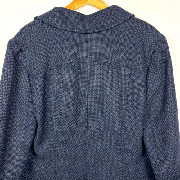 Ellen Tracy Women  Linen Tweed Textured Button Blazer Jacket Sz14 Classic Preppy - Picture 7 of 16